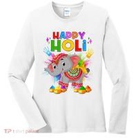 Happy Holi Elephant Celebrating Hindu Holiday Women's Long Sleeve Shirt thumb 0