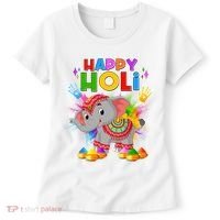 Happy Holi Elephant Celebrating Hindu Holiday Women's T-Shirt thumb 0
