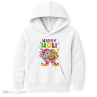Happy Holi Elephant Celebrating Hindu Holiday Kids Hoodie thumb 0
