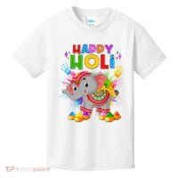 Happy Holi Elephant Celebrating Hindu Holiday Kids T-Shirt thumb 0