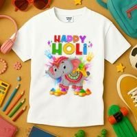 Happy Holi Elephant Celebrating Hindu Holiday Kids T-Shirt thumb 3