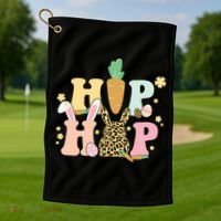 Hip Hop Easter Bunny Festive Spring Golf Towel thumb 1