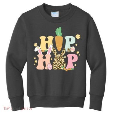 Hip Hop Easter Bunny Festive Spring Kids Sweatshirt