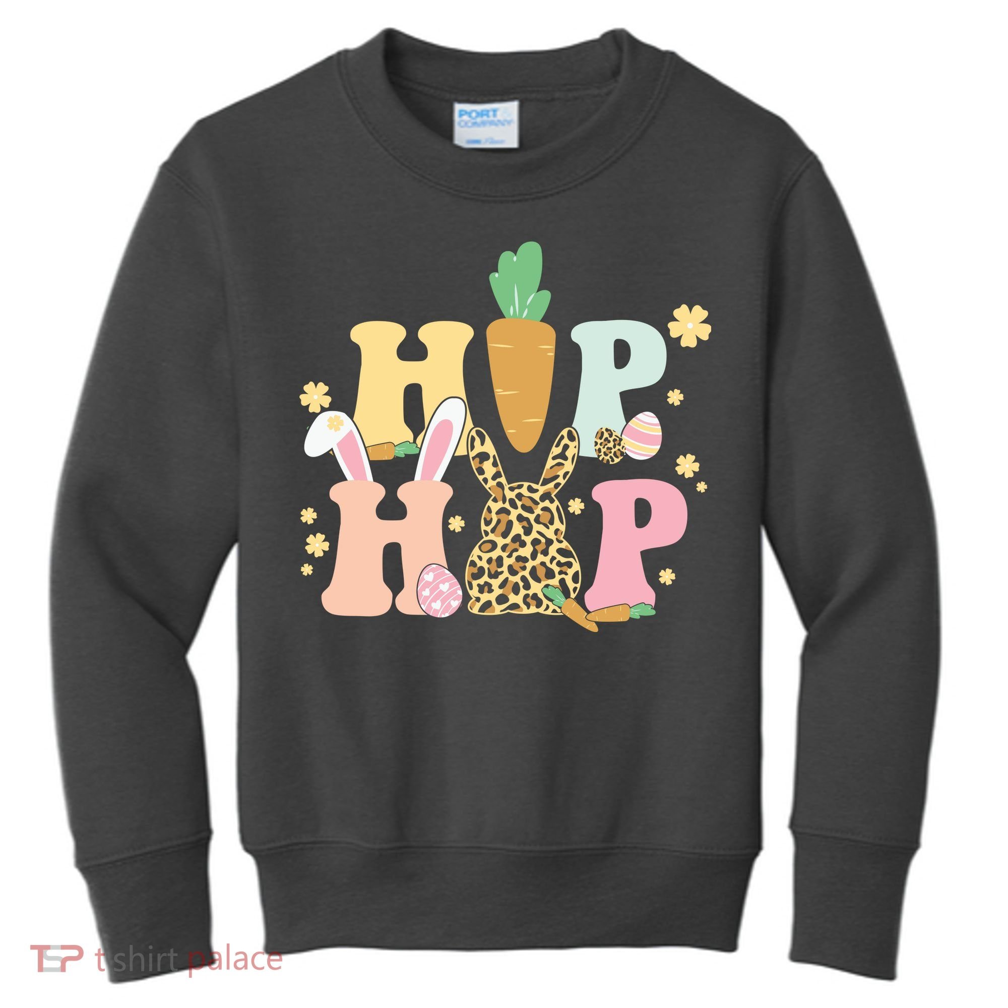 Hip Hop Easter Bunny Festive Spring Kids Sweatshirt