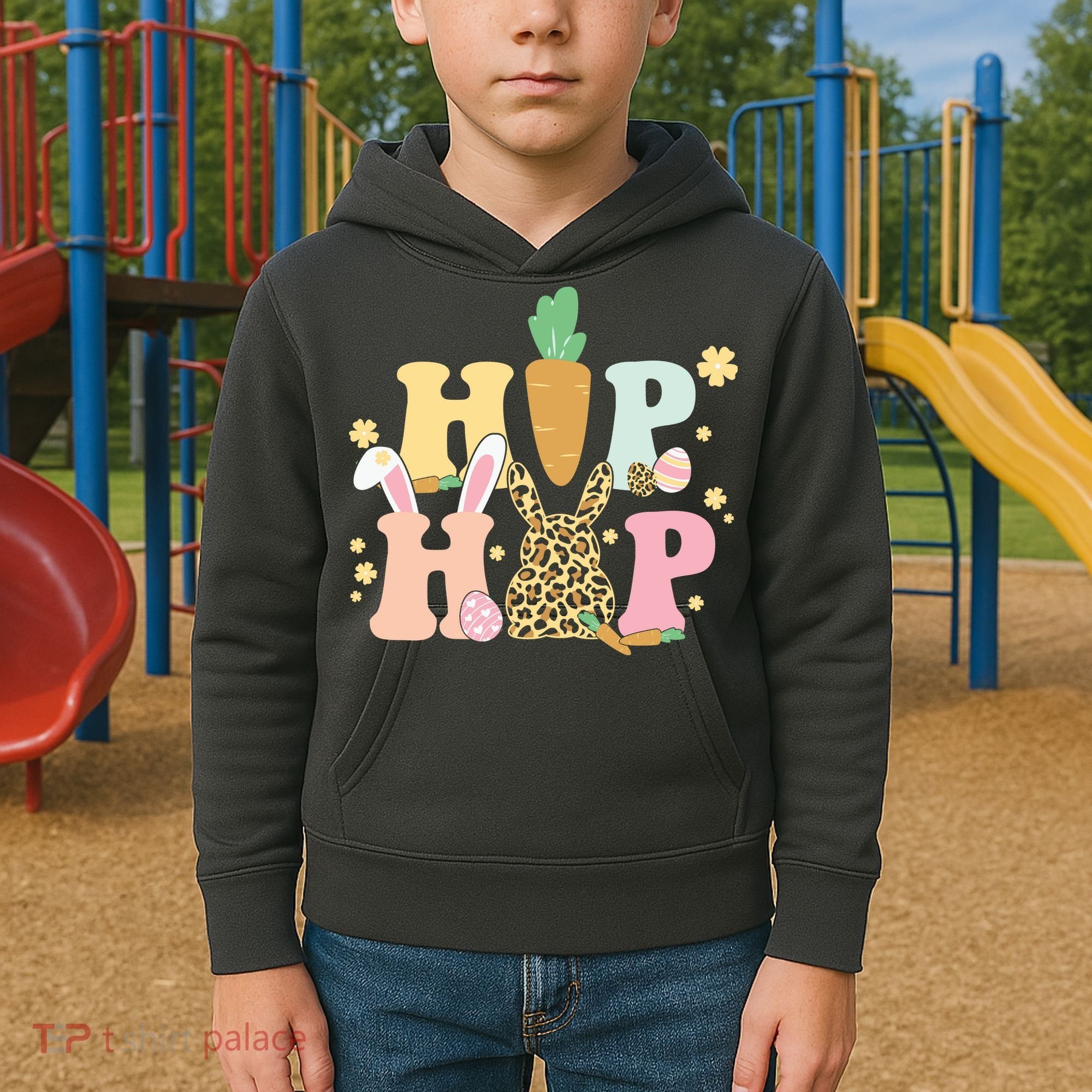 Hip Hop Easter Bunny Festive Spring Kids Hoodie