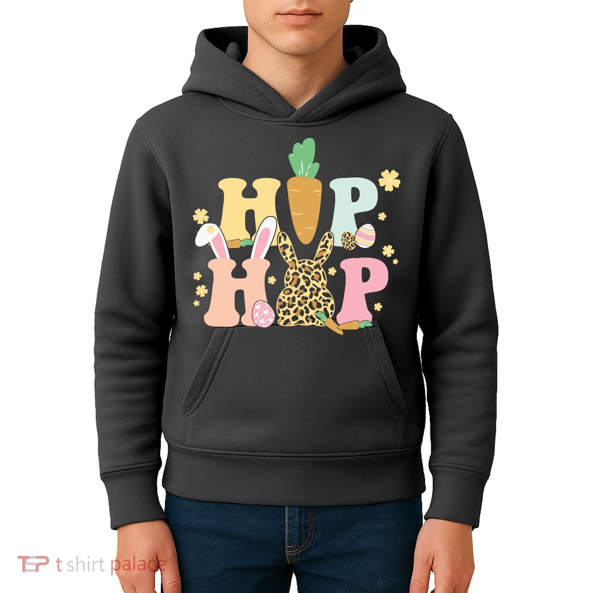 Hip Hop Easter Bunny Festive Spring Kids Hoodie