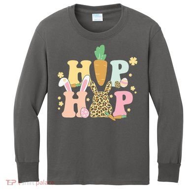 Hip Hop Easter Bunny Festive Spring Kids Long Sleeve Shirt