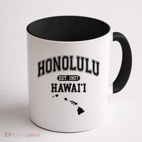 Honolulu Hawaii Est 1907 Varsity Coffee Mug thumb 1