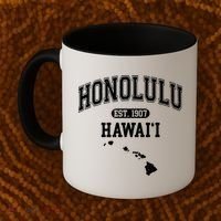 Honolulu Hawaii Est 1907 Varsity Coffee Mug thumb 2