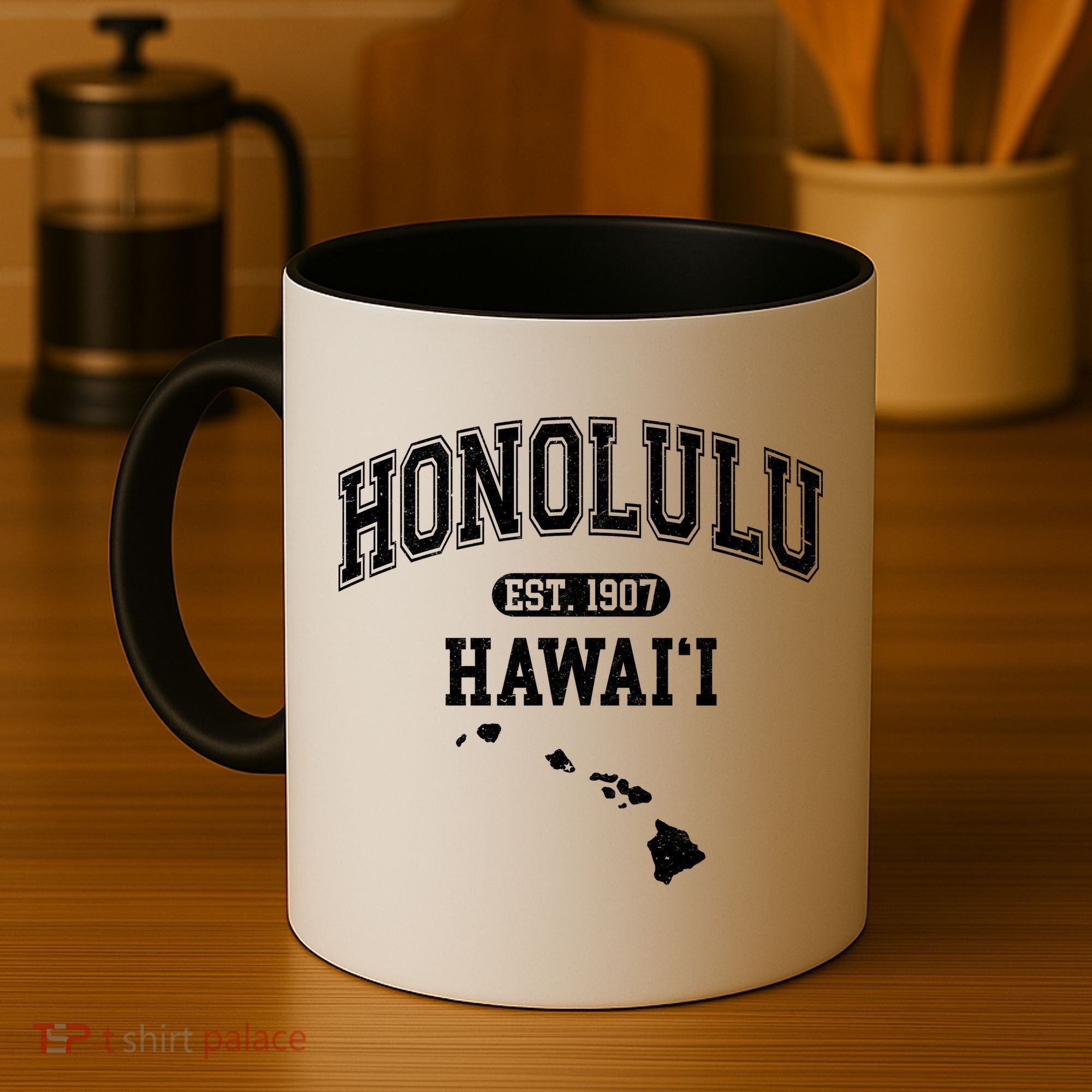 Honolulu Hawaii Est 1907 Varsity Coffee Mug