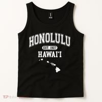 Honolulu Hawaii Est 1907 Varsity Tank Top thumb 2