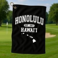 Honolulu Hawaii Est 1907 Varsity Golf Towel thumb 1
