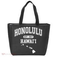 Honolulu Hawaii Est 1907 Varsity Tote Bag thumb 0