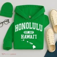 Honolulu Hawaii Est 1907 Varsity Hoodie thumb 4
