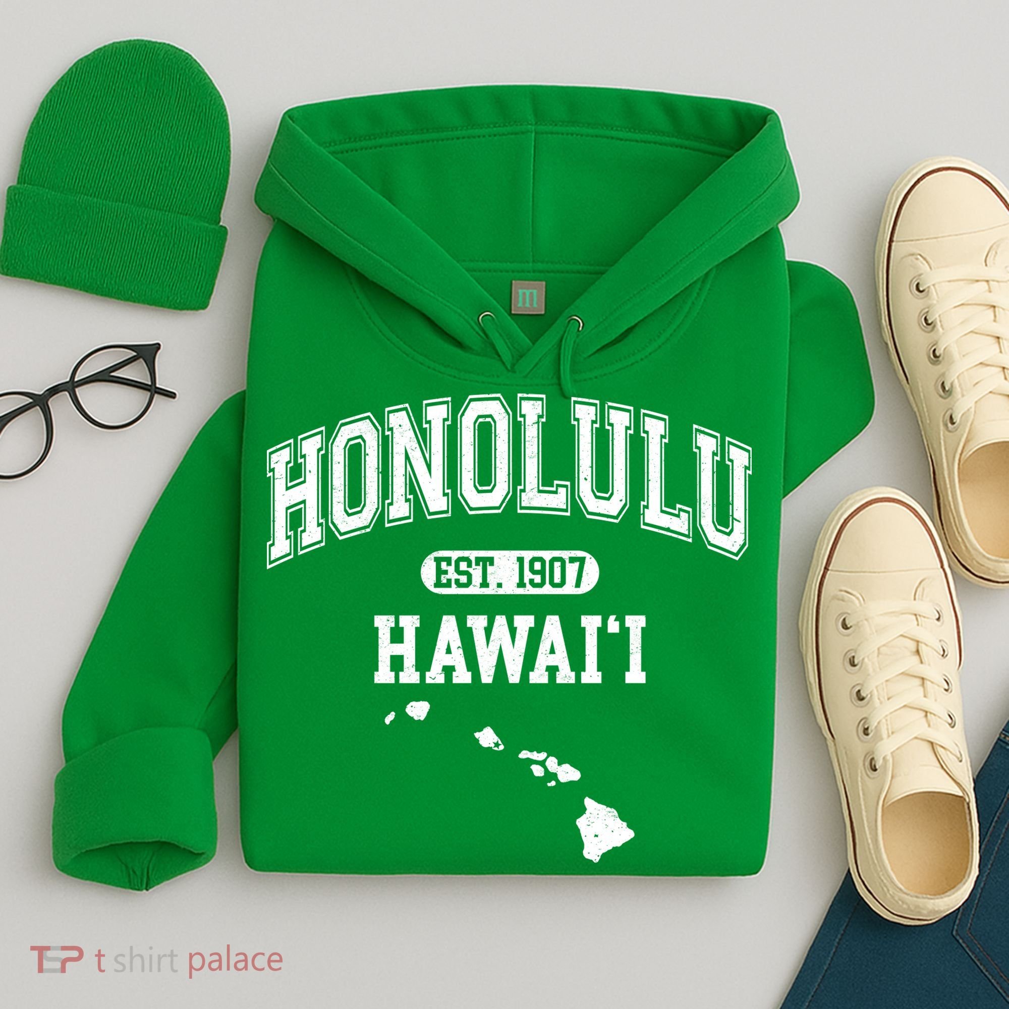 Honolulu Hawaii Est 1907 Varsity Hoodie