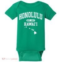 Honolulu Hawaii Est 1907 Varsity Baby Bodysuit thumb 0