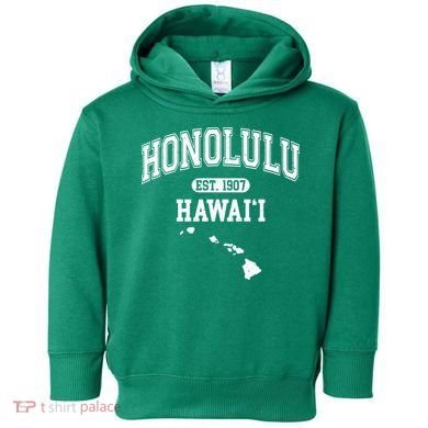 Honolulu Hawaii Est 1907 Varsity Toddler Hoodie