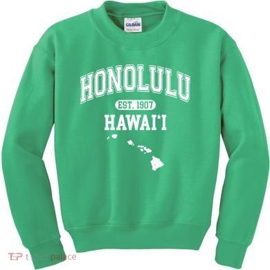 Honolulu Hawaii Est 1907 Varsity Kids Sweatshirt