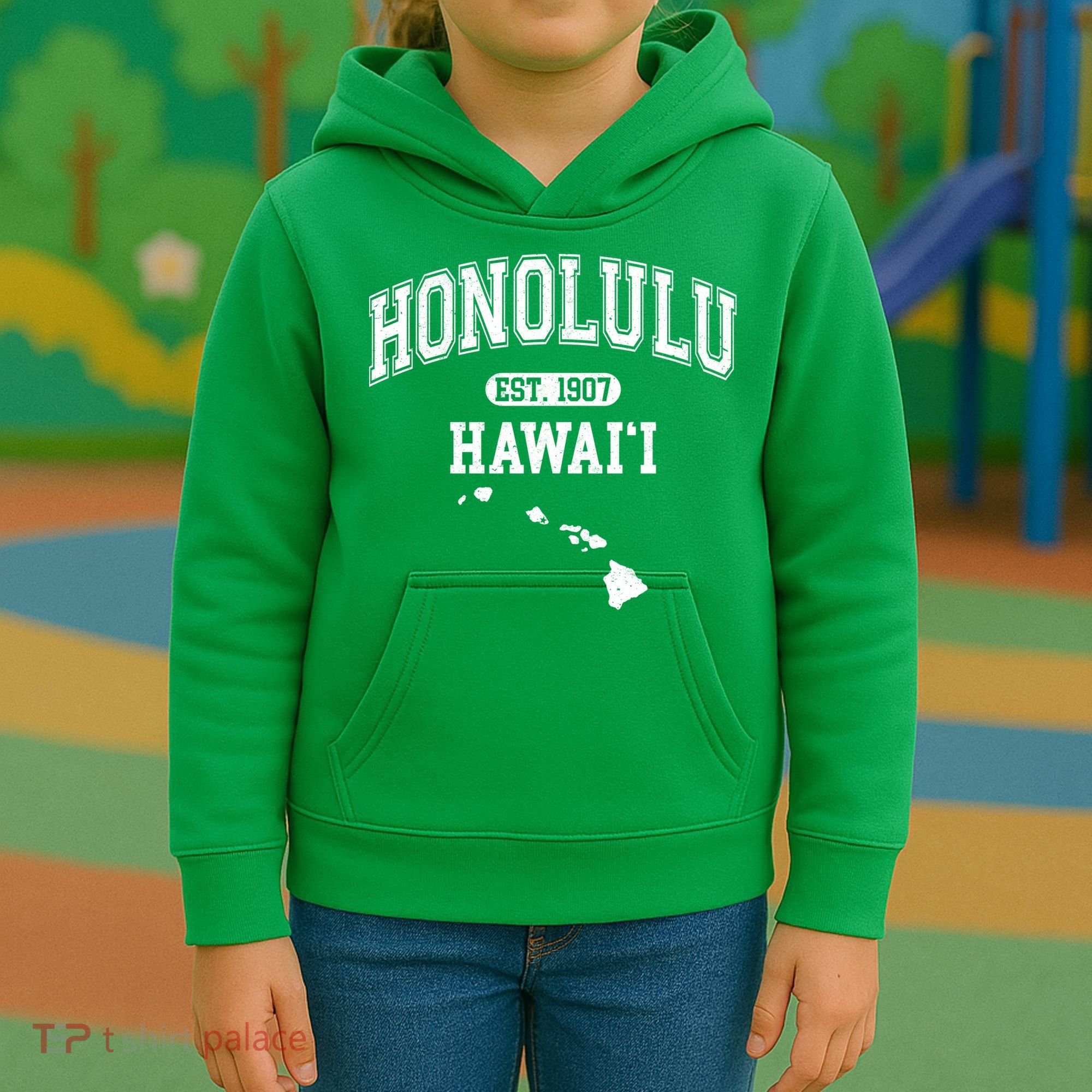 Honolulu Hawaii Est 1907 Varsity Kids Hoodie