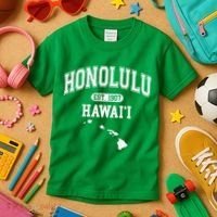 Honolulu Hawaii Est 1907 Varsity Kids T-Shirt thumb 3