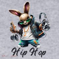 Hip Hop Easter Bunny Easter Rabbit Women's Racerback Cropped Tank thumb 2