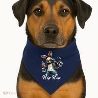 Hip Hop Easter Bunny Easter Rabbit USA-Made Doggie Bandana thumb 1