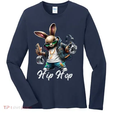 Hip Hop Easter Bunny Easter Rabbit Women's Long Sleeve Shirt