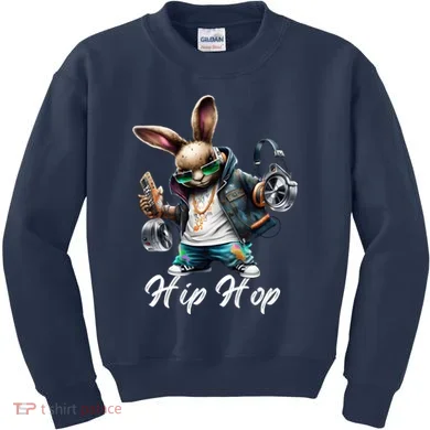 Hip Hop Easter Bunny Easter Rabbit Kids Sweatshirt
