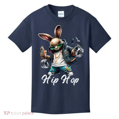 Hip Hop Easter Bunny Easter Rabbit Kids T-Shirt