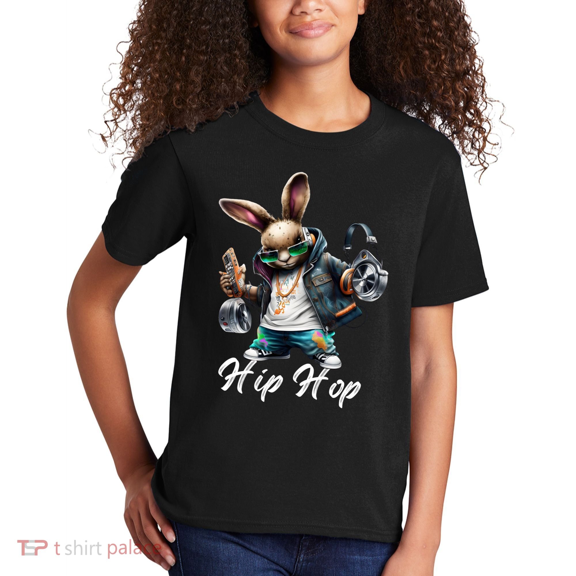 Hip Hop Easter Bunny Easter Rabbit Kids T-Shirt