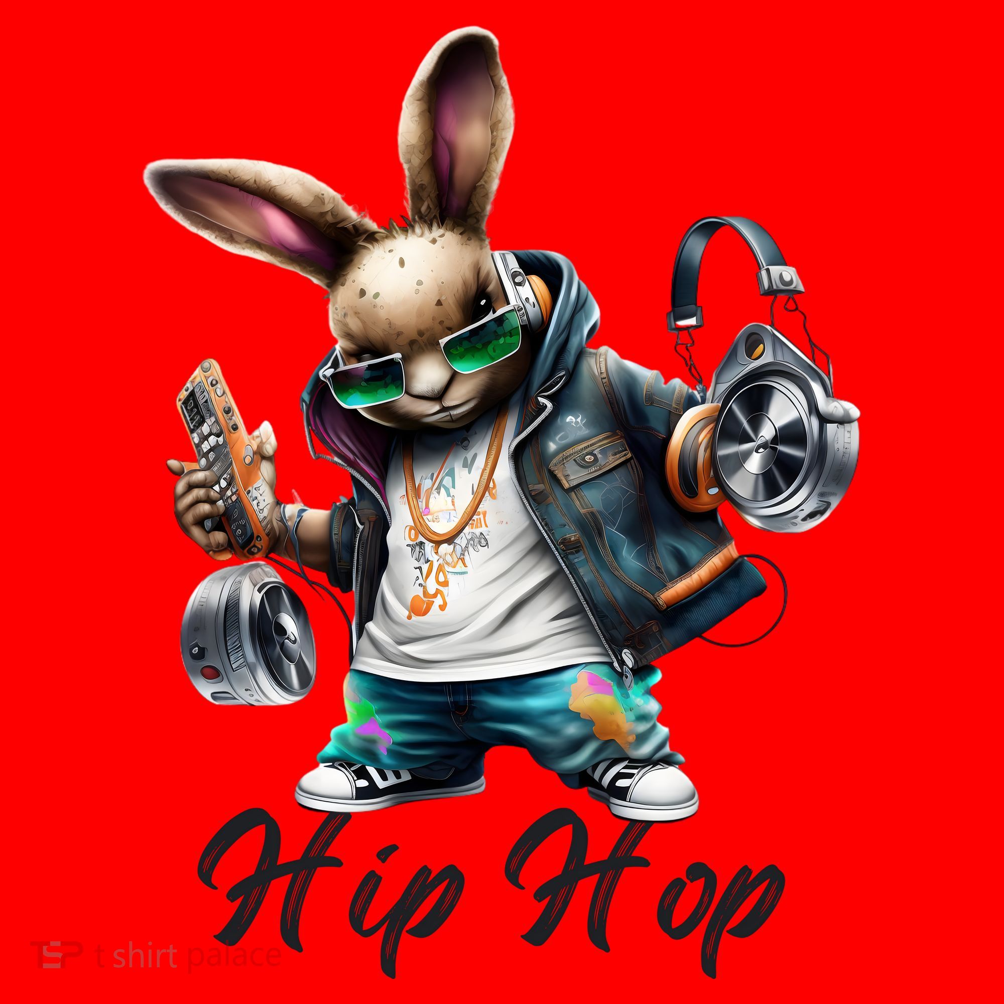 Hip Hop Easter Bunny Easter Rabbit Santa Hat