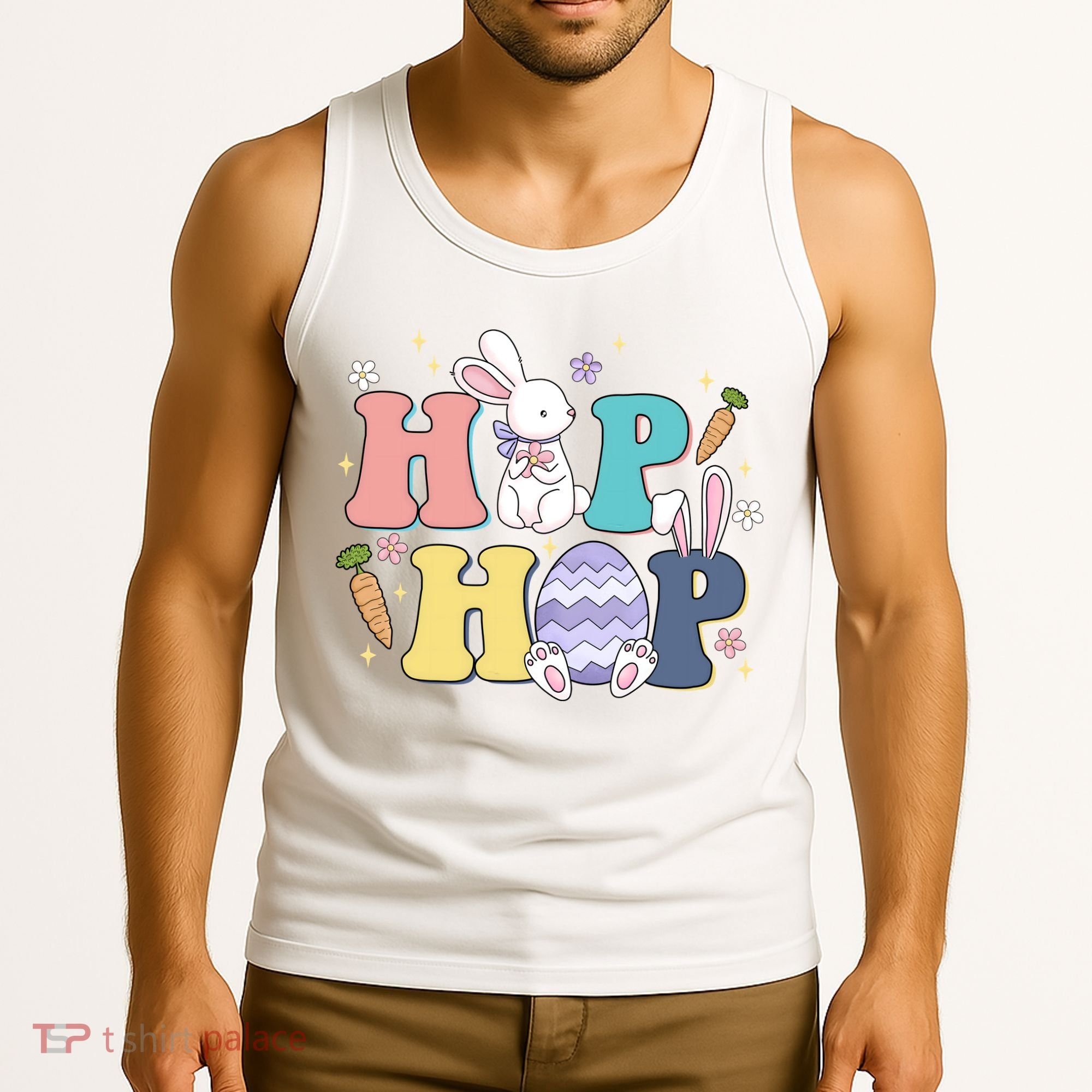 Hip Hop Easter Bunny Festive Holiday Cute Tank Top