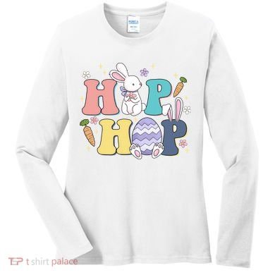 Hip Hop Easter Bunny Festive Holiday Cute Women's Long Sleeve Shirt