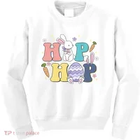 Hip Hop Easter Bunny Festive Holiday Cute Kids Sweatshirt thumb 0