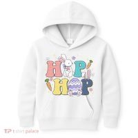 Hip Hop Easter Bunny Festive Holiday Cute Kids Hoodie thumb 0