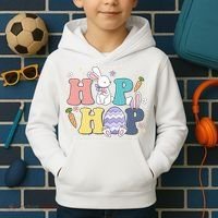 Hip Hop Easter Bunny Festive Holiday Cute Kids Hoodie thumb 2