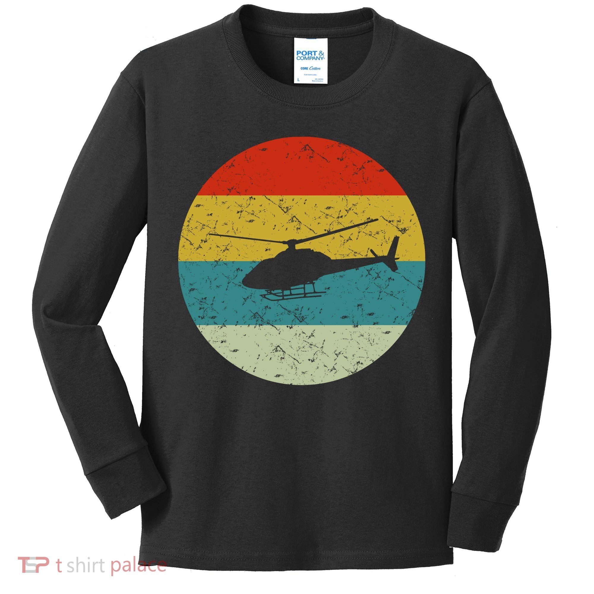 Helicopter Kids Long Sleeve Shirt