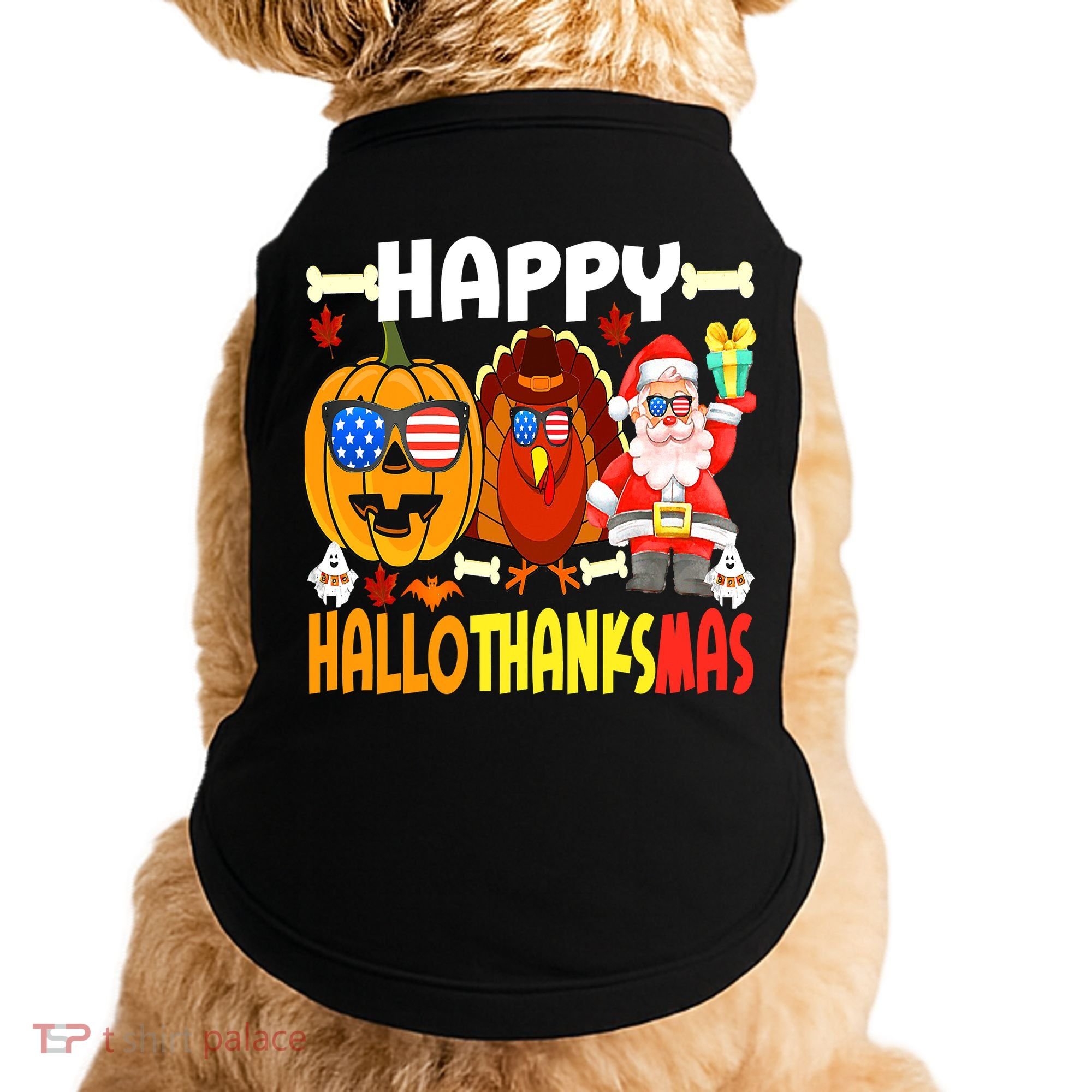 Happy HalloThanksMas Funny Pumpkin Doggie Tank