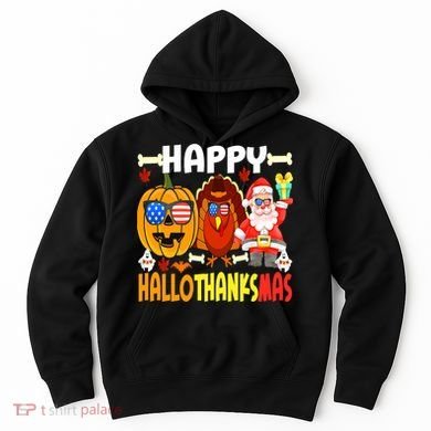 Happy HalloThanksMas Funny Pumpkin Hoodie