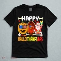 Happy HalloThanksMas Funny Pumpkin T-Shirt thumb 5