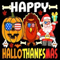 Happy HalloThanksMas Funny Pumpkin Women's Hoodie thumb 2