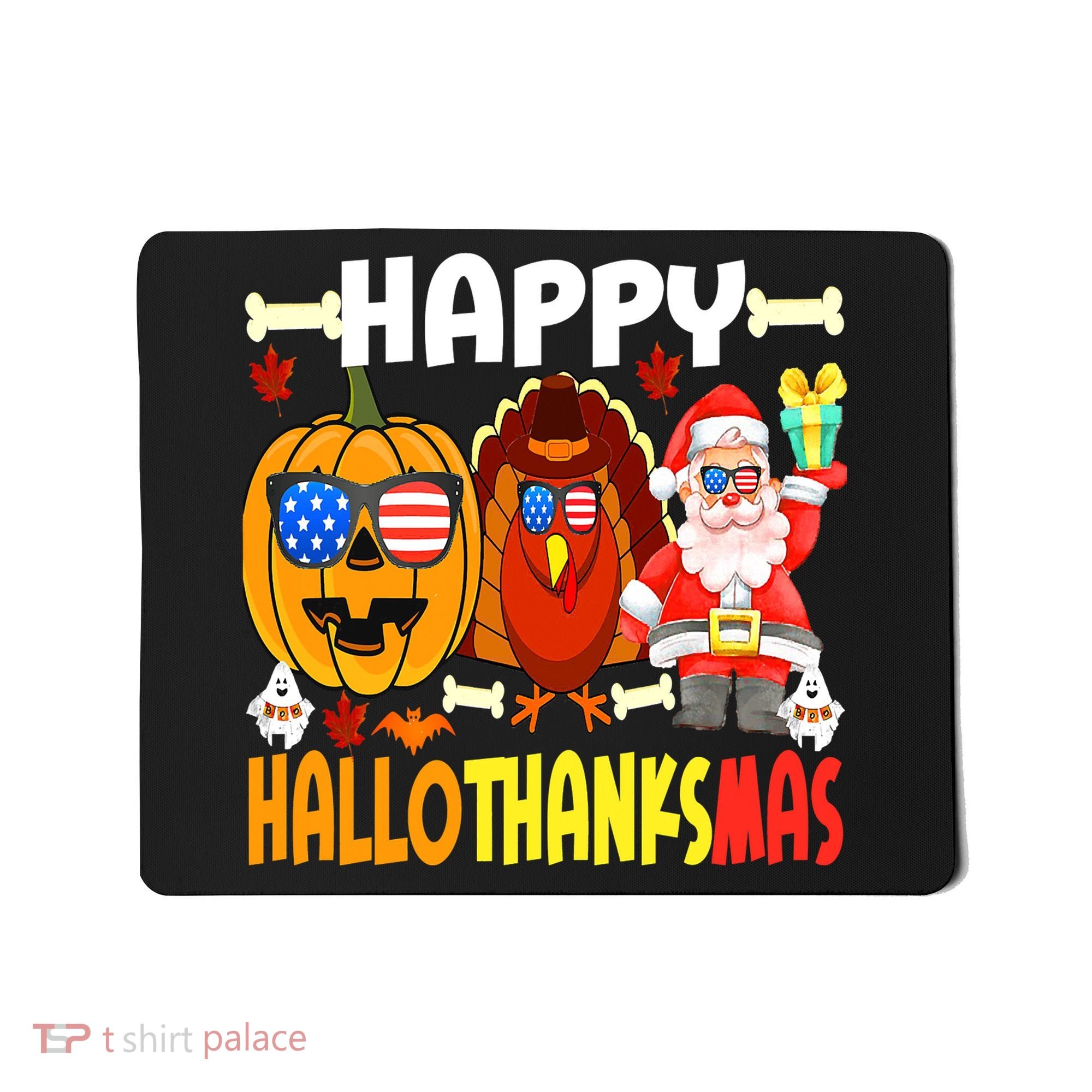 Happy HalloThanksMas Funny Pumpkin Mousepad