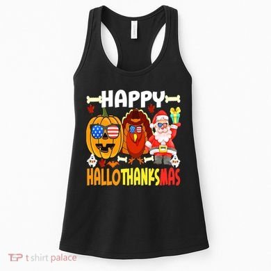 Happy HalloThanksMas Funny Pumpkin Women's Tank Top