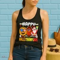 Happy HalloThanksMas Funny Pumpkin Women's Tank Top thumb 2
