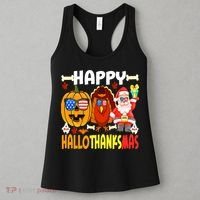Happy HalloThanksMas Funny Pumpkin Women's Tank Top thumb 3