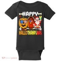 Happy HalloThanksMas Funny Pumpkin Baby Bodysuit thumb 0