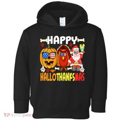 Happy HalloThanksMas Funny Pumpkin Toddler Hoodie
