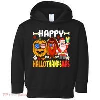 Happy HalloThanksMas Funny Pumpkin Toddler Hoodie thumb 0