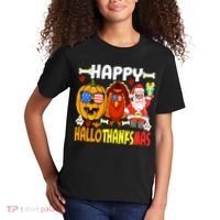 Happy HalloThanksMas Funny Pumpkin Kids T-Shirt thumb 2