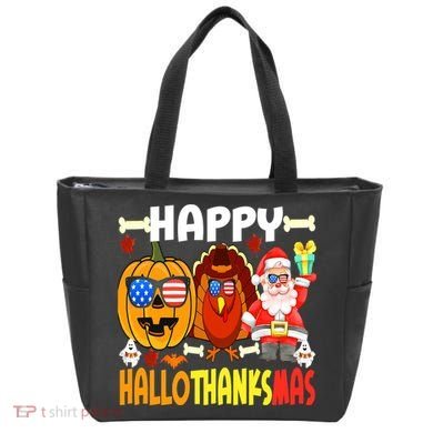 Happy HalloThanksMas Funny Pumpkin Tote Bag